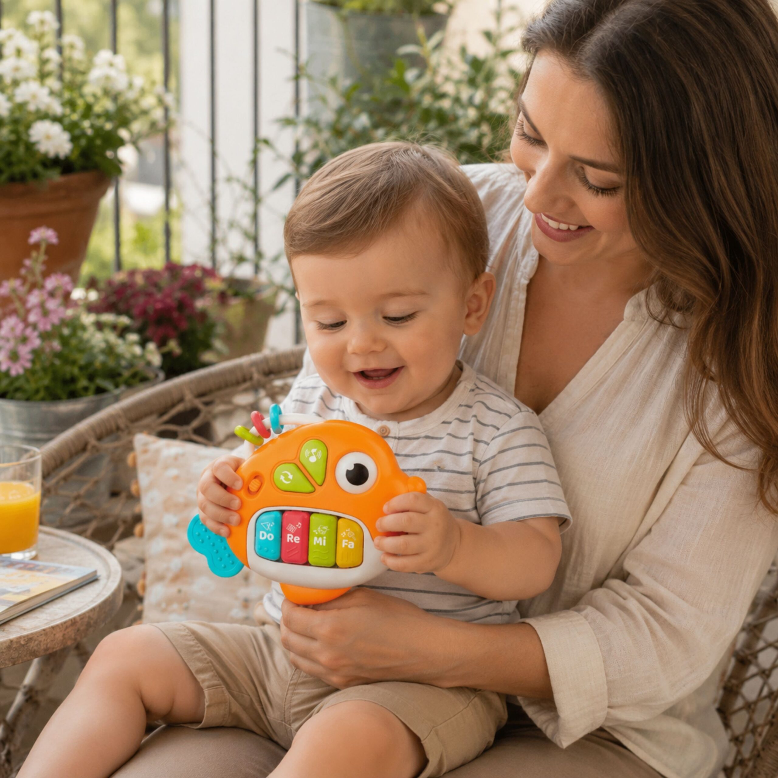 WOOPIE BABY Interactive Piano Fish Organ Musical Sounds Light 18m+ - Slika 2