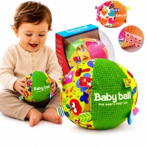 WOOPIE BABY Soft Sensory Ball Lady Label with Sew-in for Toddlers + Sound