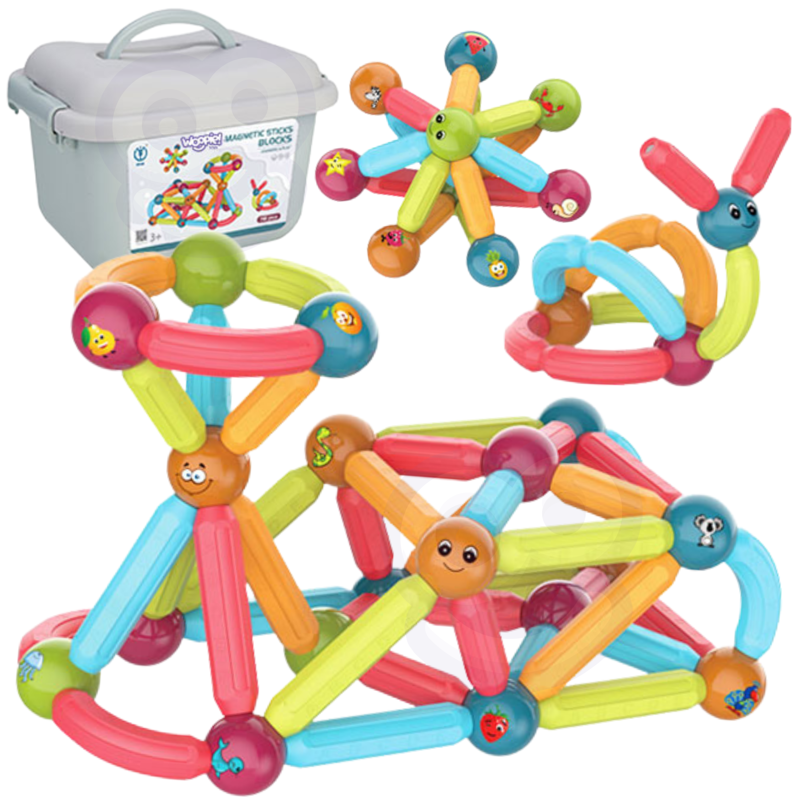 WOOPIE Magnetic Educational Building Blocks 76 pcs. - Slika 6