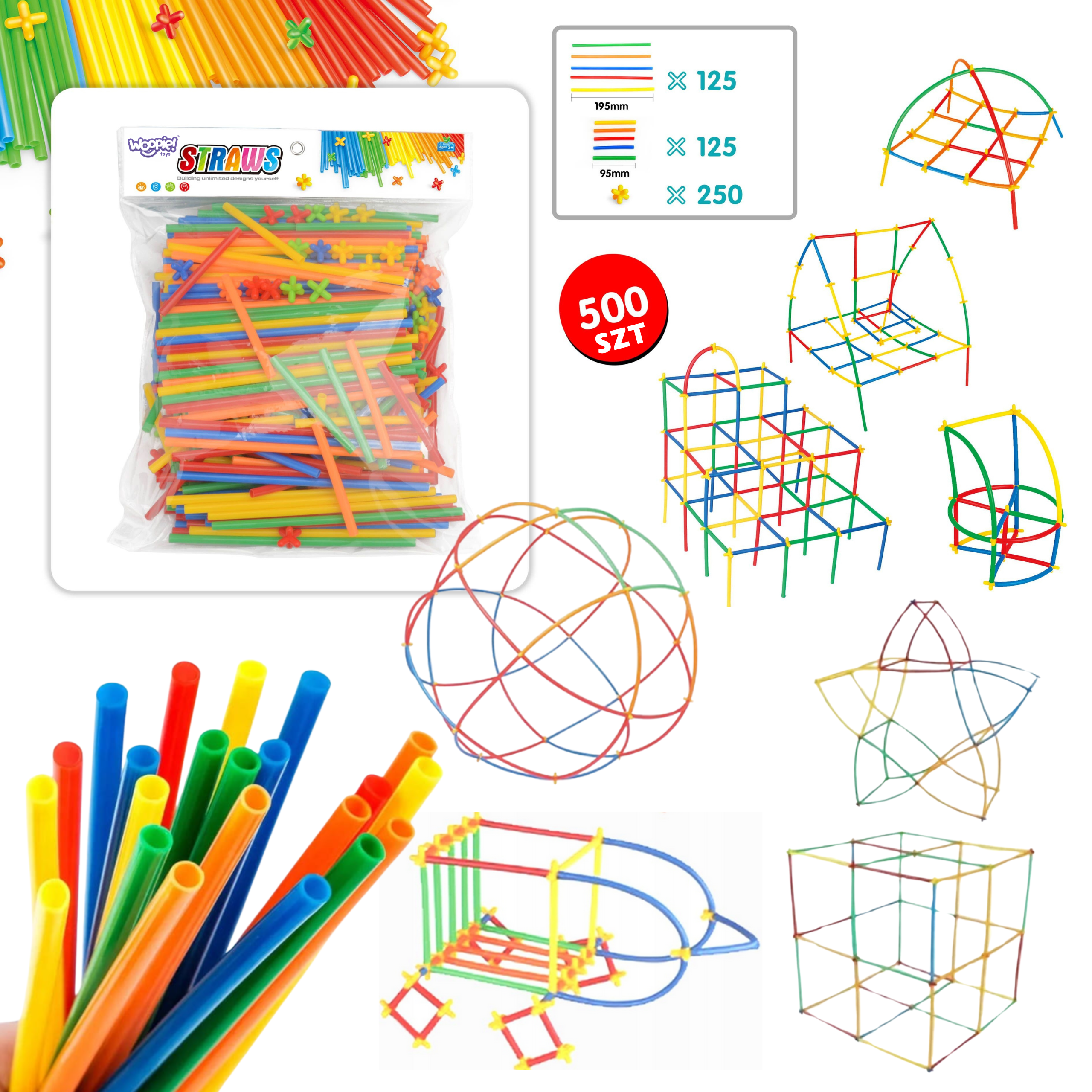 WOOPIE Building Blocks Colorful Straws 500 pcs. - Slika 4