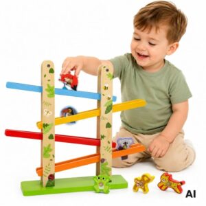 VIGA Wooden Slide for Animals Jungle 7 pcs.