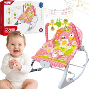 WOOPIE BABY Pink Vibration Rocker with Arch