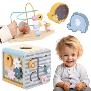 VIGA PolarB Activity Box Wooden Educational Game Center 5-in-1 cube