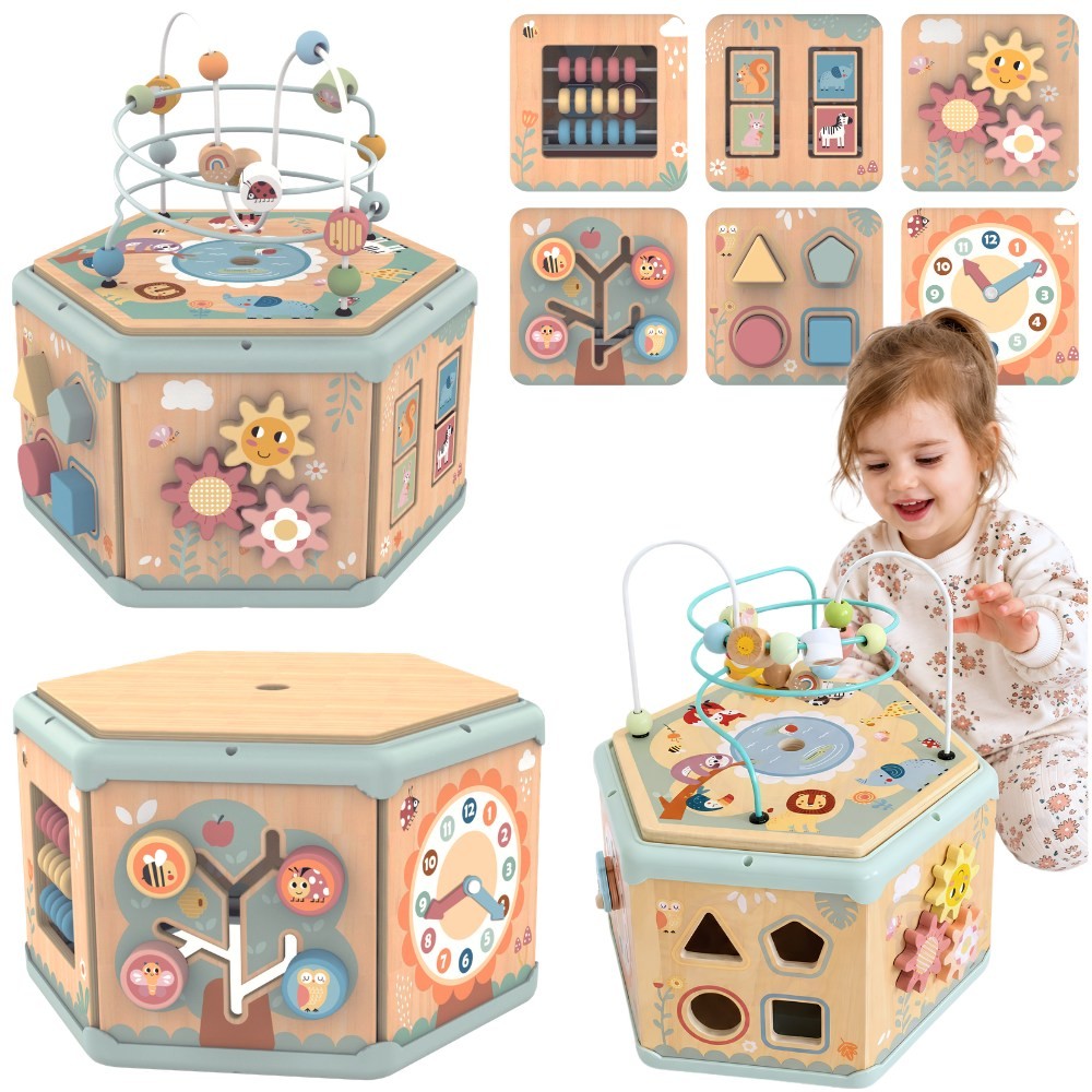 TOOKY TOY Wooden Montessori Hexagon Opening Box