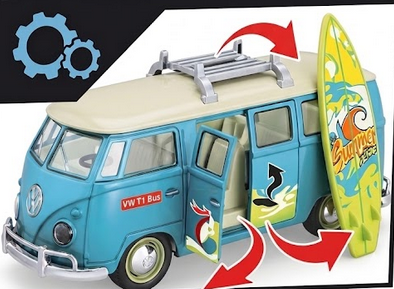 WOOPIE Classic Surf Bus Car with Lights and Sound Model 1:14 - Slika 5
