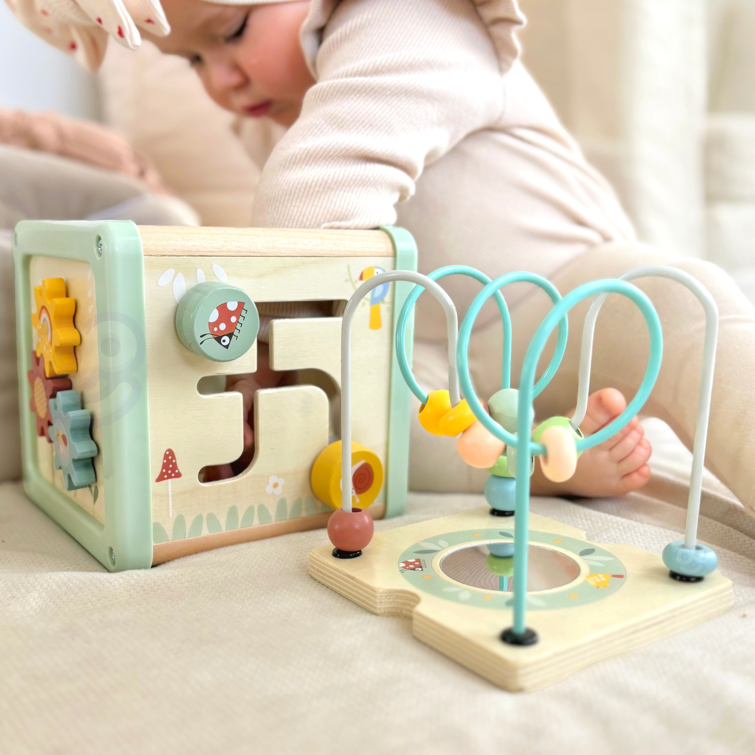 WOOPIE GREEN Wooden Activity Cube Multifunctional Educational Sorter - Slika 2