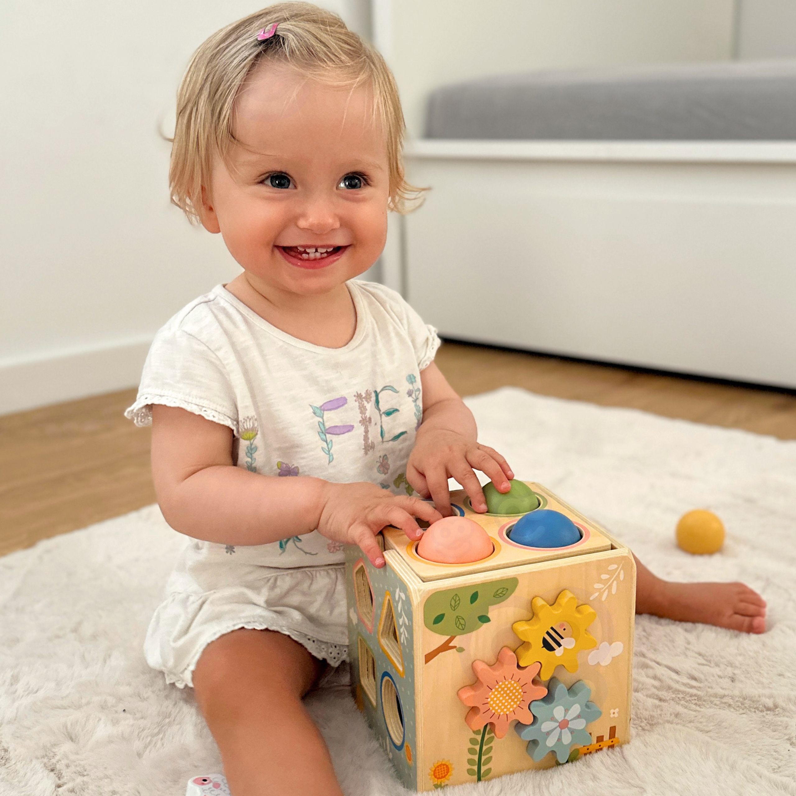 TOOKY TOY Wooden Spring Educational Cube 5-in-1 - Slika 2