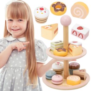 VIGA Wooden Cake Stand with Accessories