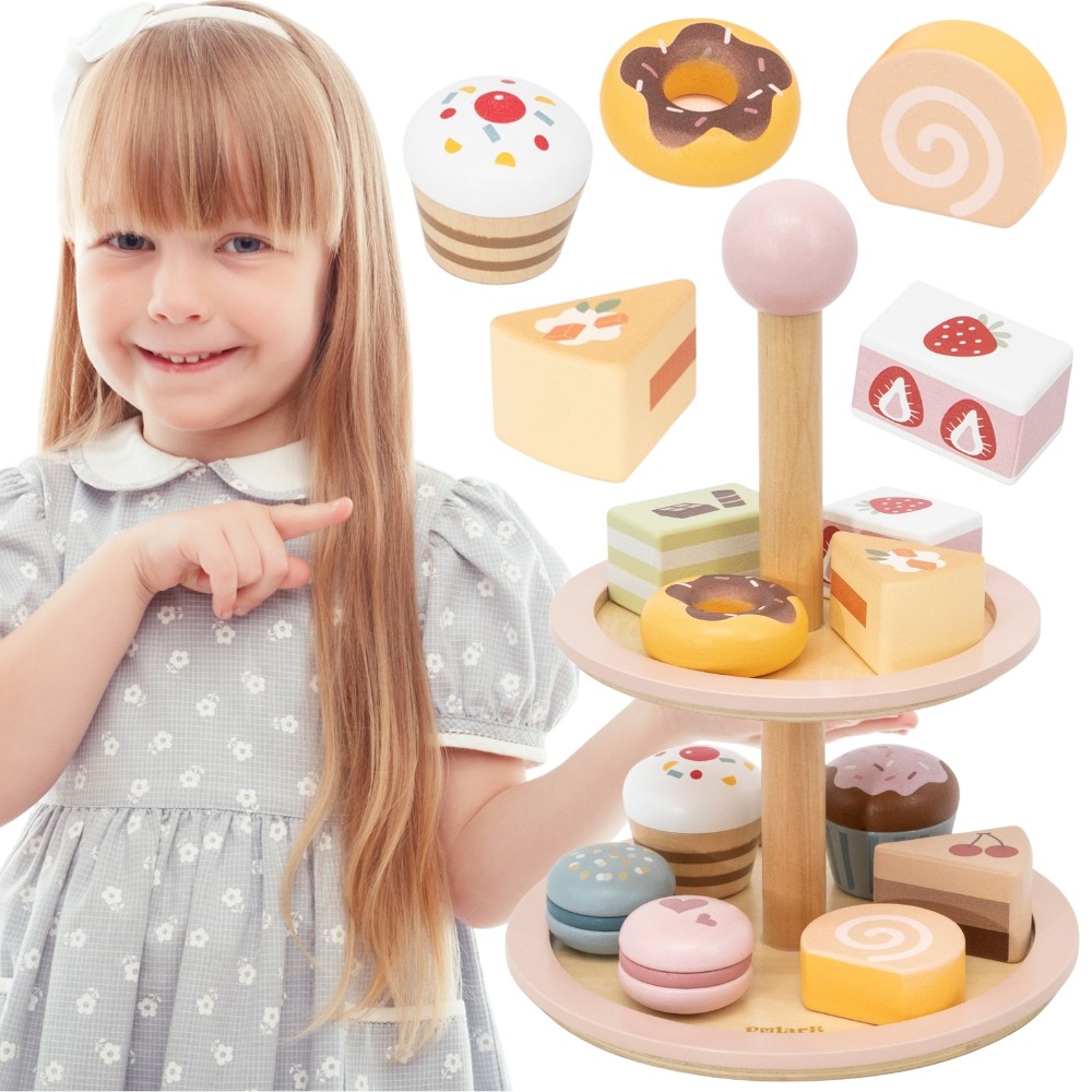 VIGA Wooden Cake Stand with Accessories