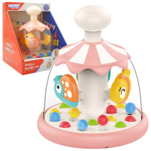 WOOPIE BABY Colorful Animals Pink Spinning Top with Balls Carousel