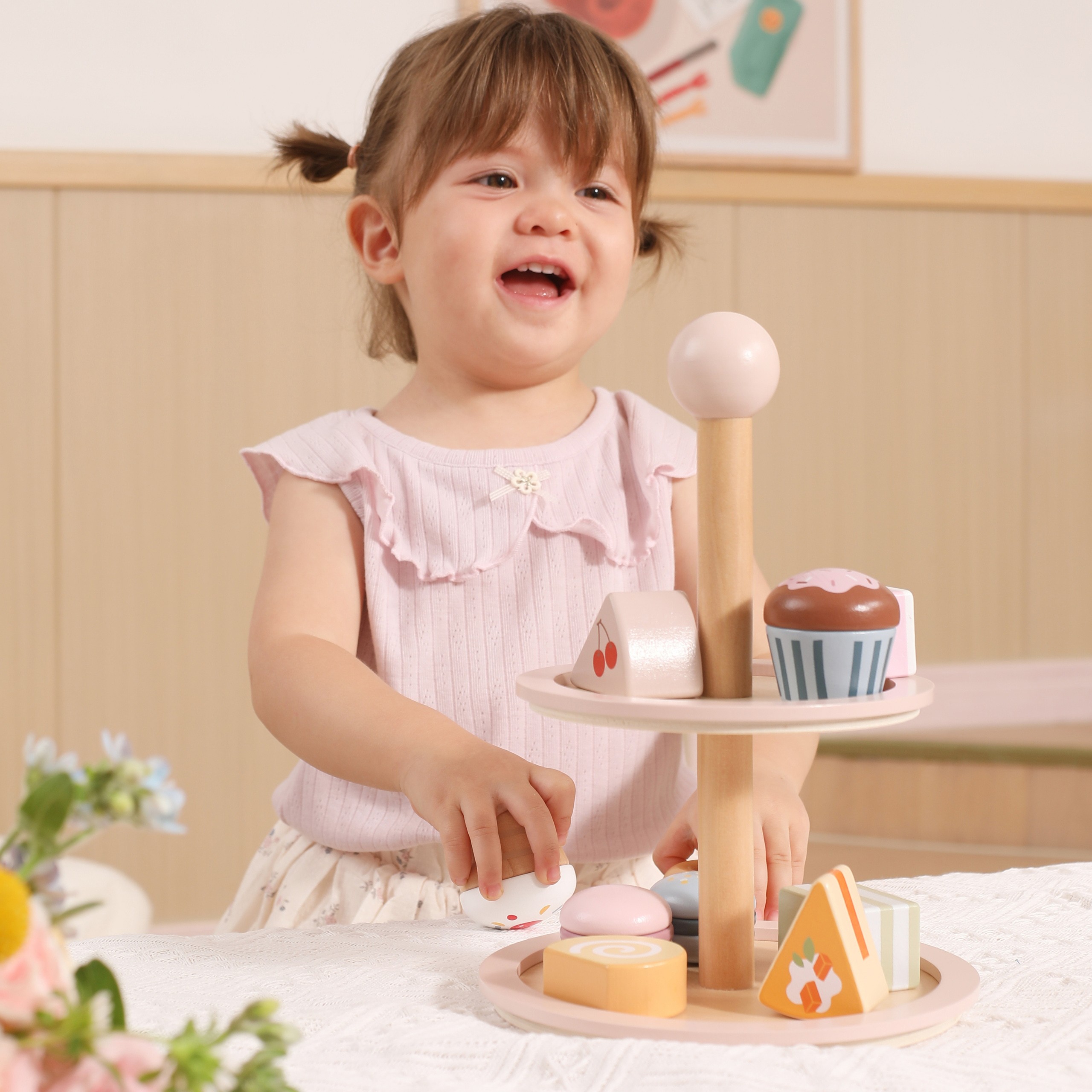 VIGA Wooden Cake Stand with Accessories - Slika 2