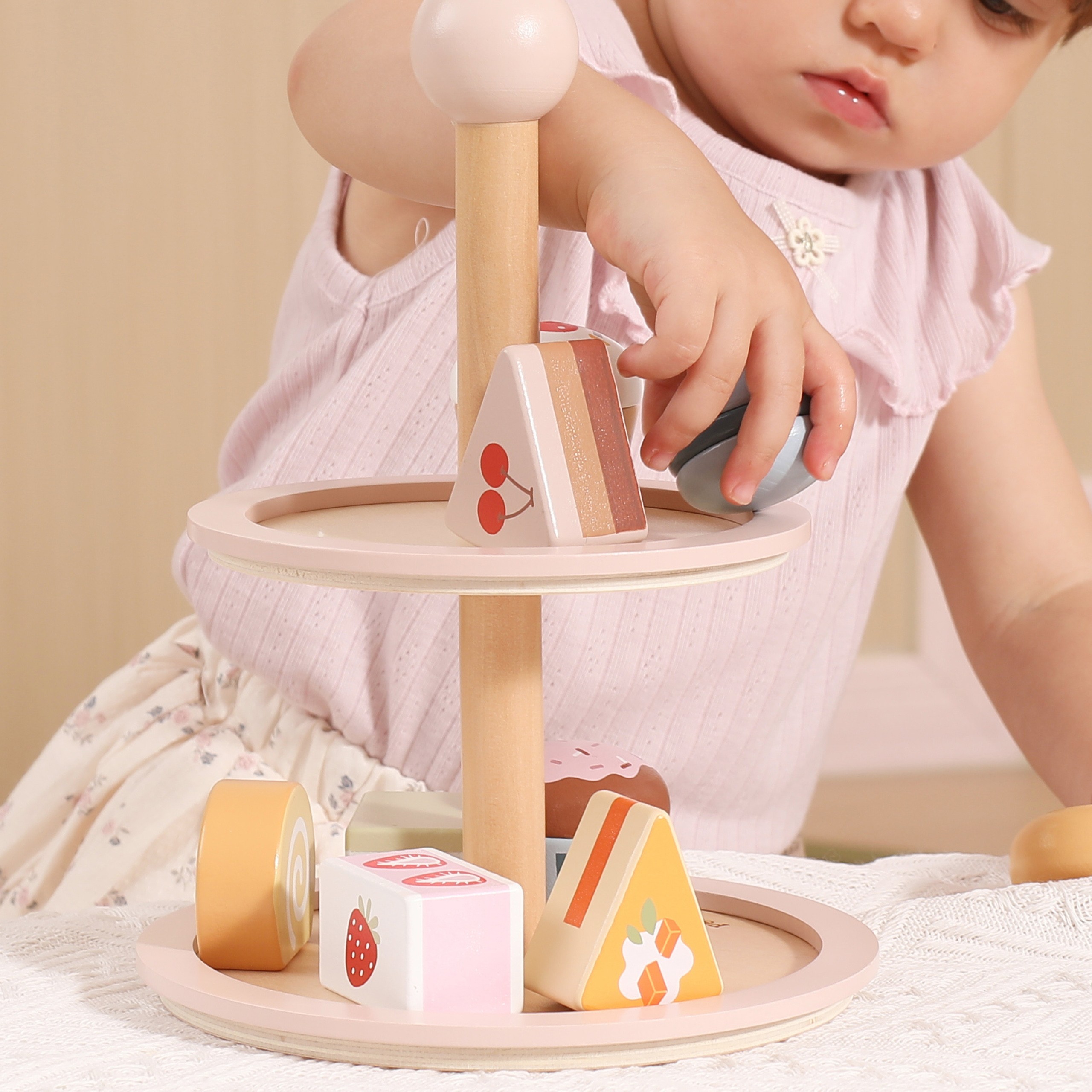 VIGA Wooden Cake Stand with Accessories - Slika 3