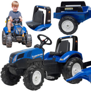 FALK New Holland T8 traktor na pedale s prikolicom, za djecu od 3 do 7 godina