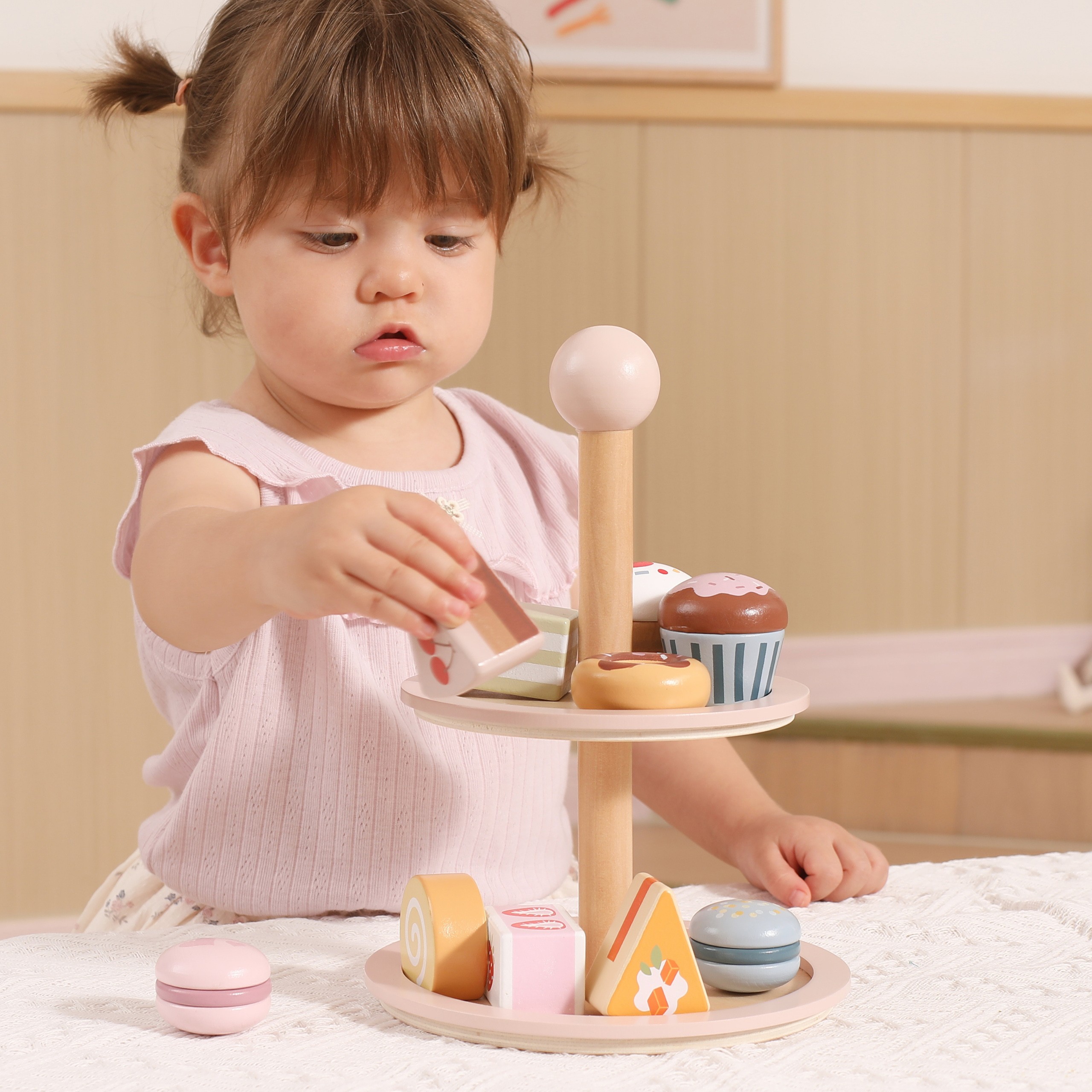 VIGA Wooden Cake Stand with Accessories - Slika 4