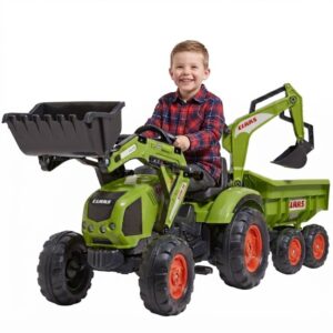 FALK CLAAS Pedal Tractor with Trailer, Bucket and Dozer from 3 Years