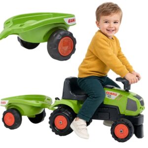 FALK Baby Claas Axos 310 Green Tractor with Trailer from 1 year
