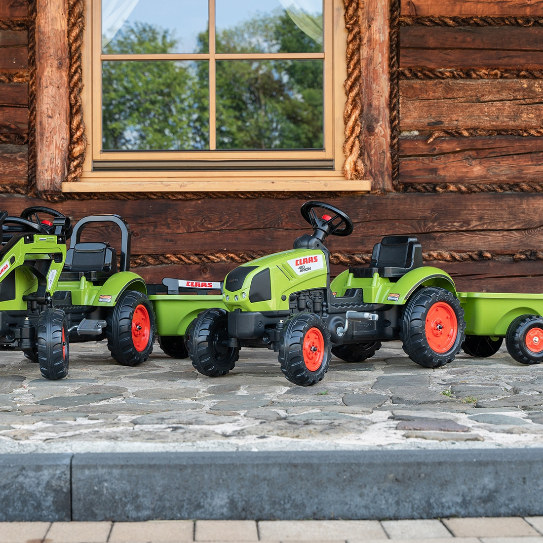 FALK Green Claas Pedal Tractor with Trailer + Horn from 2 Years Old. - Slika 2