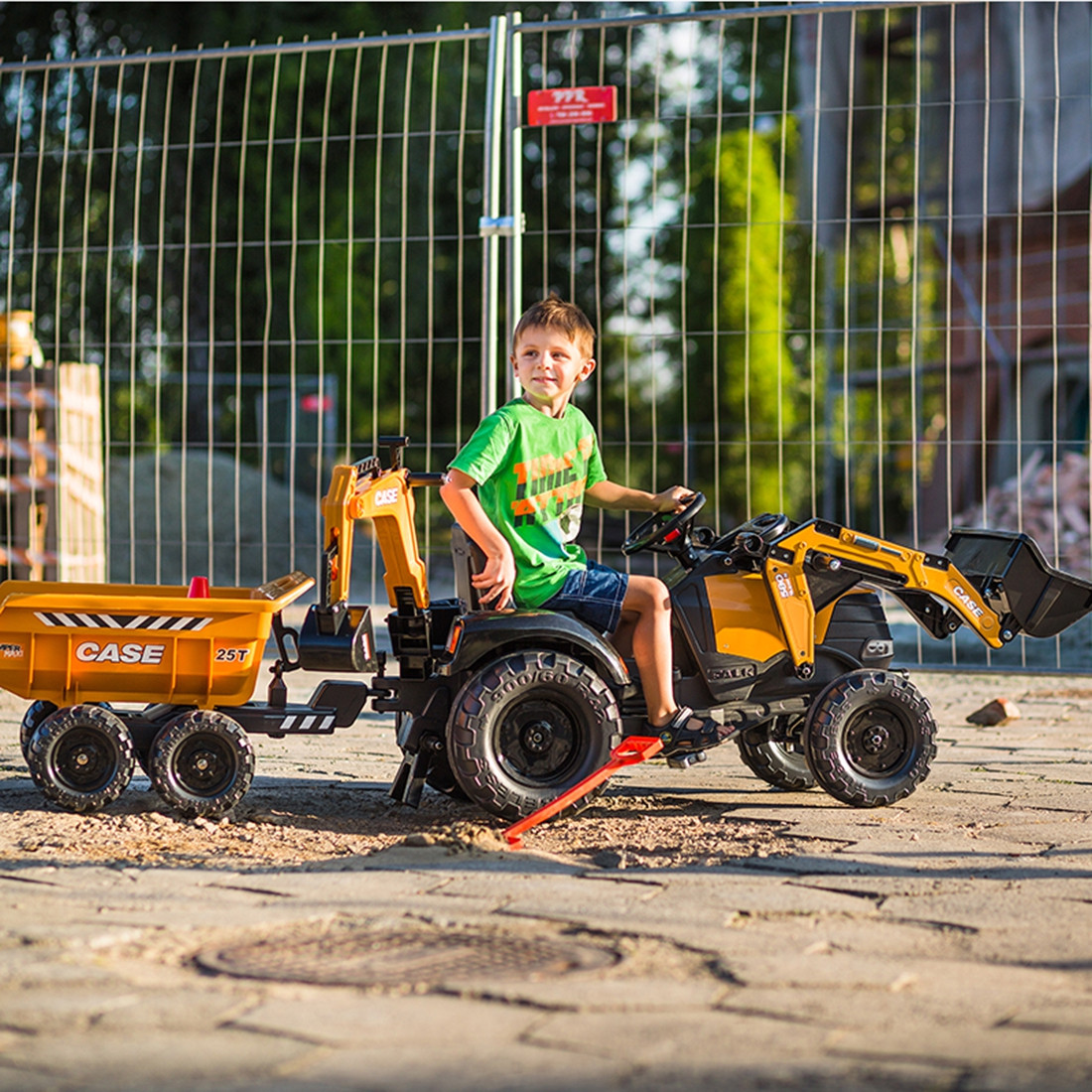 FALK Traktor s prikolicom Case IH, narančasti, s utovarnom žlicom, 3–7 godina - Slika 2
