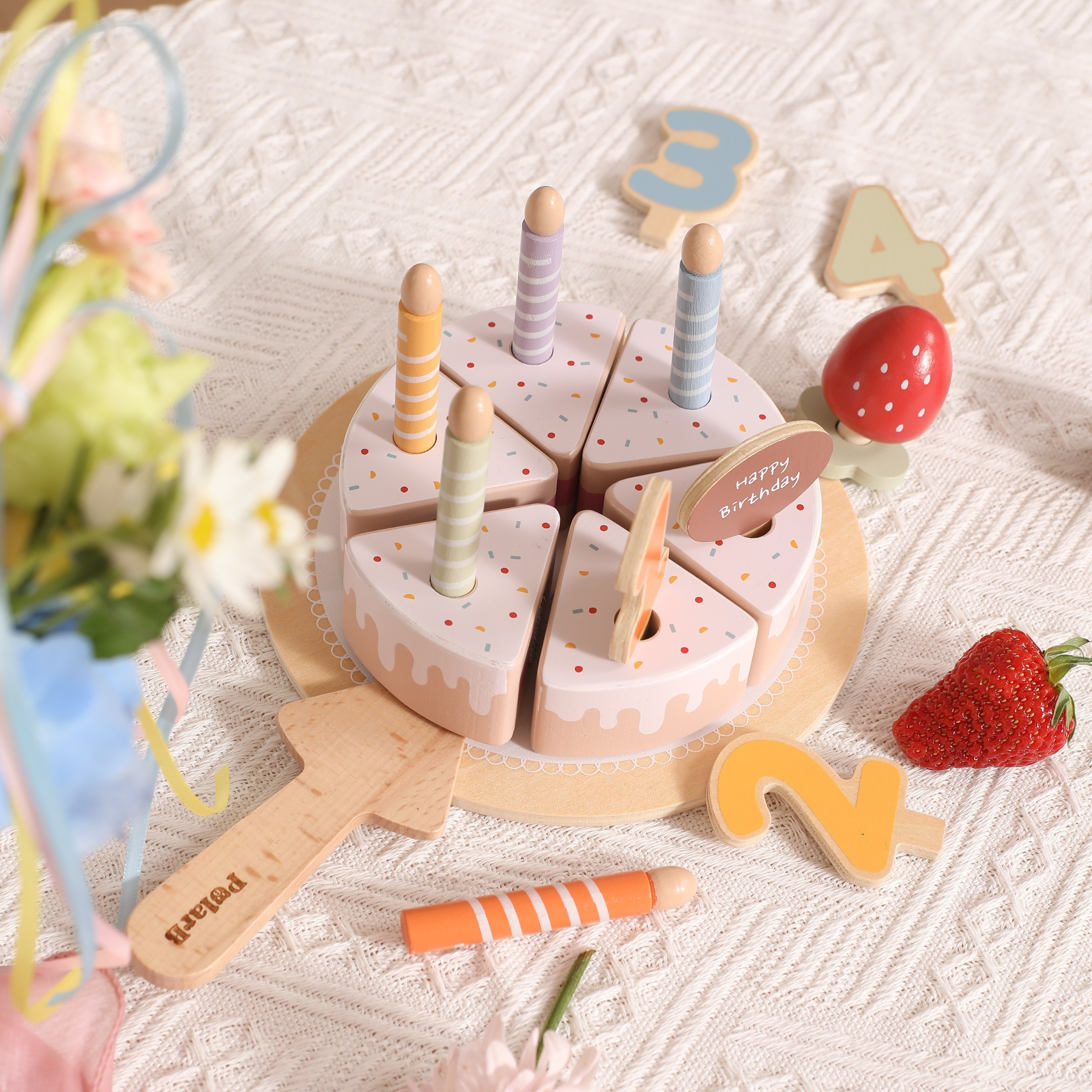 VIGA Wooden Birthday Cake for Slicing - Slika 2