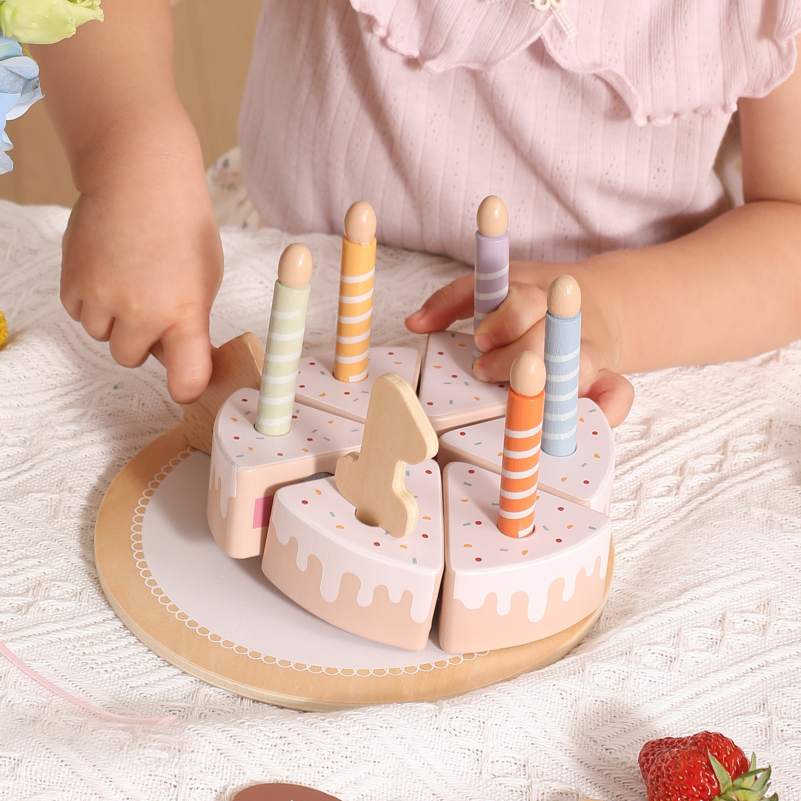 VIGA Wooden Birthday Cake for Slicing - Slika 4