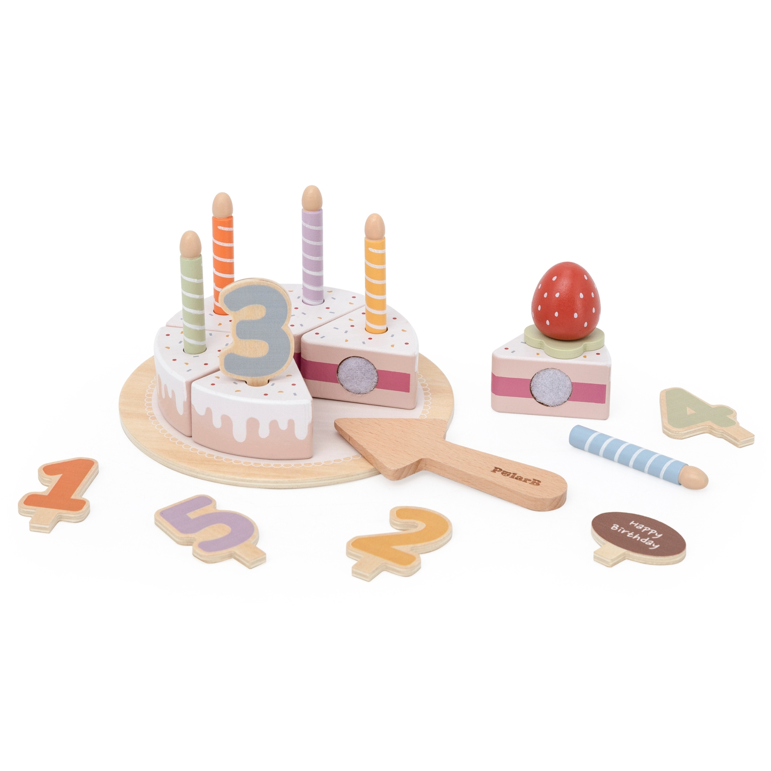 VIGA Wooden Birthday Cake for Slicing - Slika 6