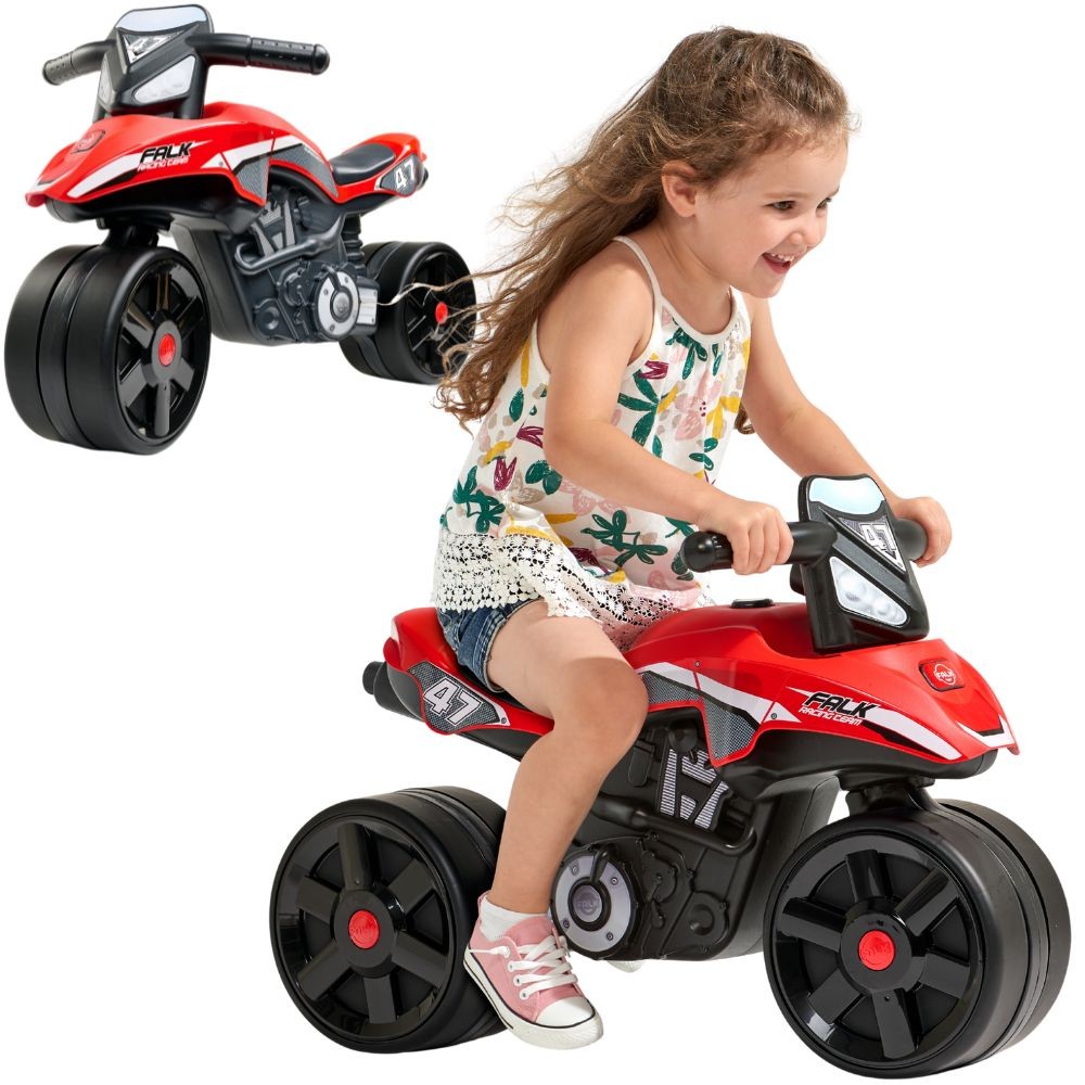 FALK Racing Team Ride-on Motorbike Red Wide Wheels for 2-5 Years