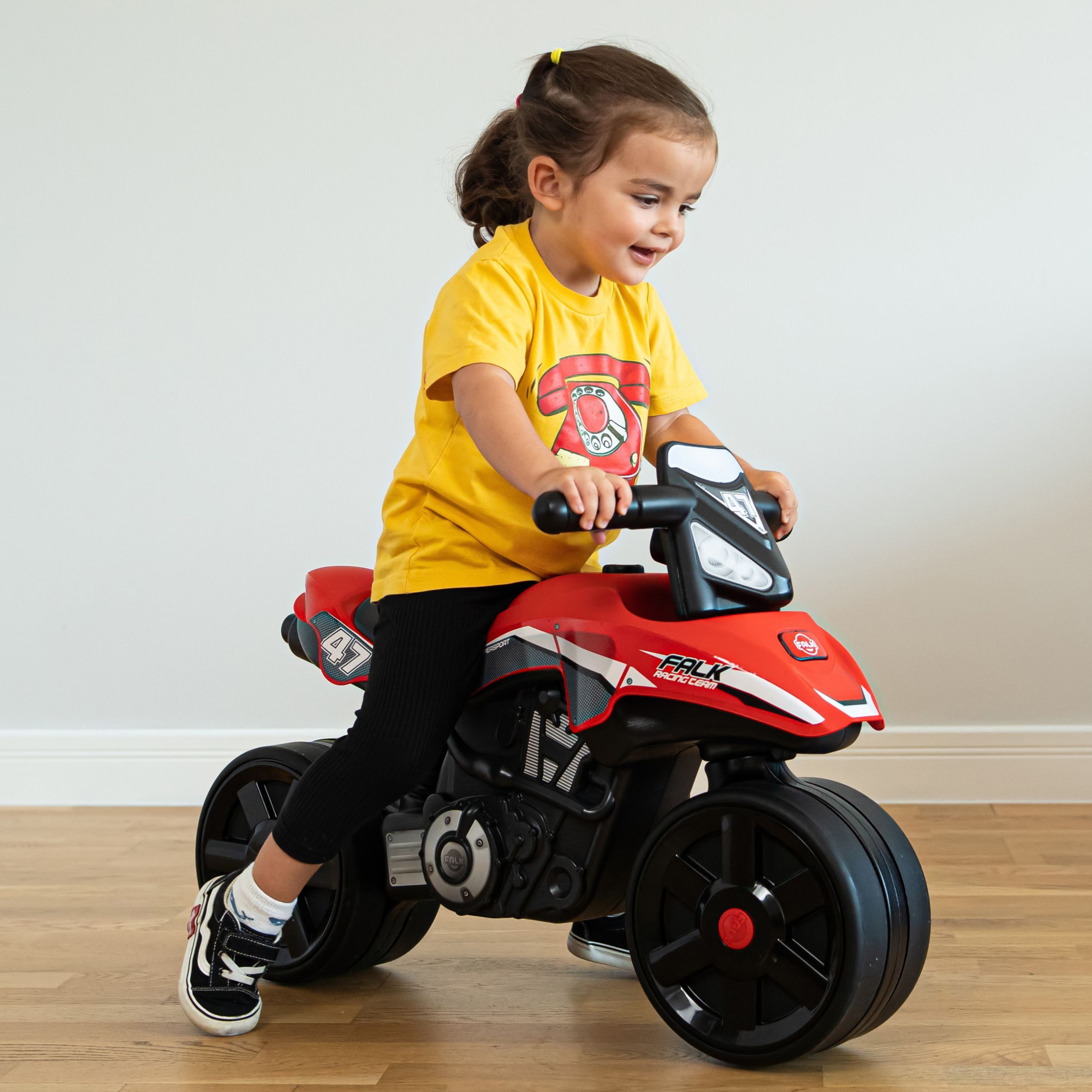 FALK Racing Team Ride-on Motorbike Red Wide Wheels for 2-5 Years - Slika 2