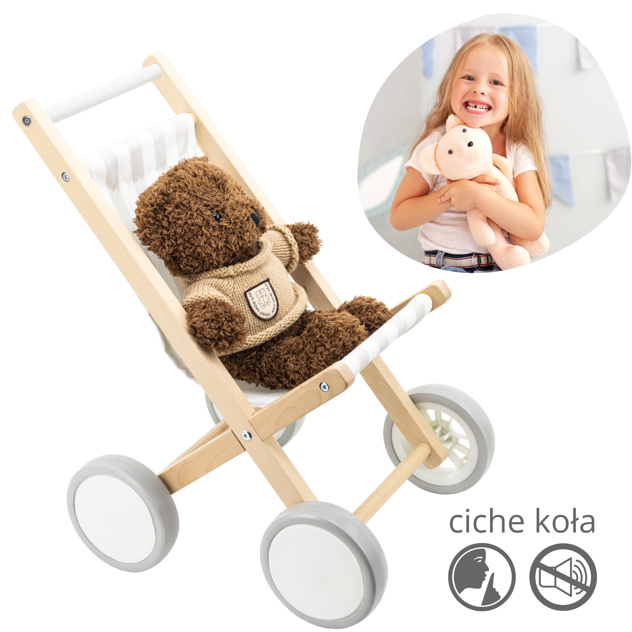 VIGA Wooden Doll Stroller - Slika 5