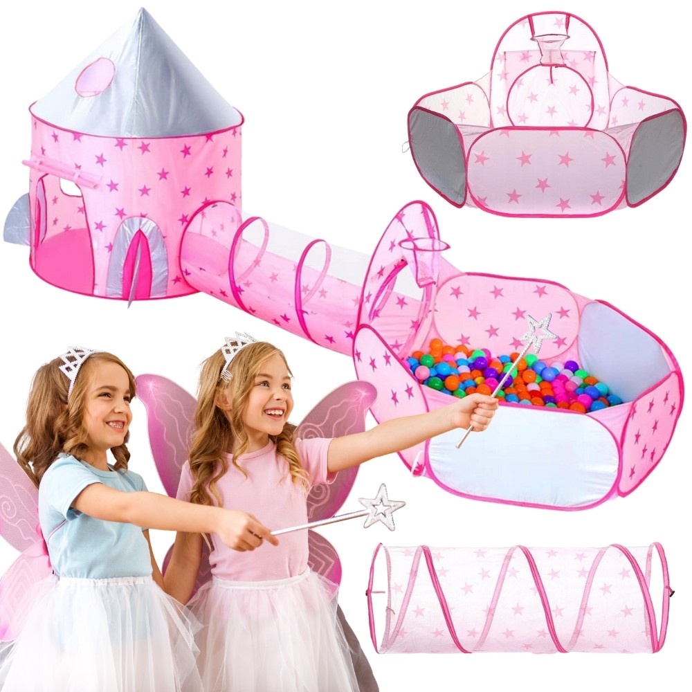WOOPIE 3-in-1 Tent Princess Palace XXL House Tunnel Dry Pool