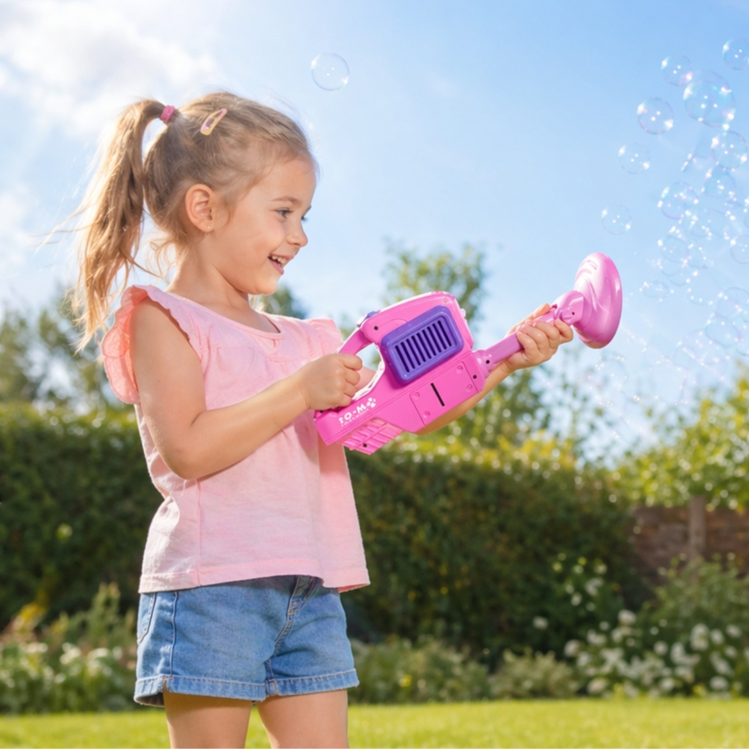 WOOPIE Hand Lawn Mower Bubble Machine Pink - Slika 2