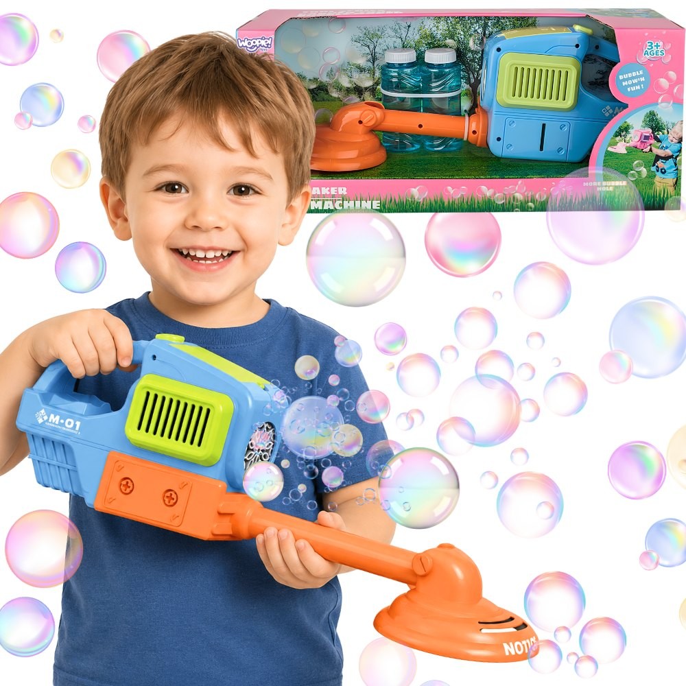 WOOPIE Hand Lawn Mower Bubble Machine Blue