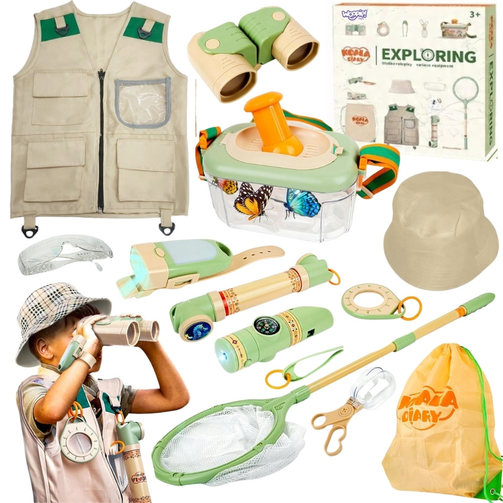 WOOPIE Discovery Little Explorer's Set Binoculars Compass Insect Net Butterflies Flashlight