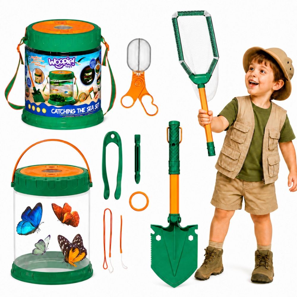 WOOPIE Discovery Little Nature Explorer Set Insect Net Butterfly Fish Container