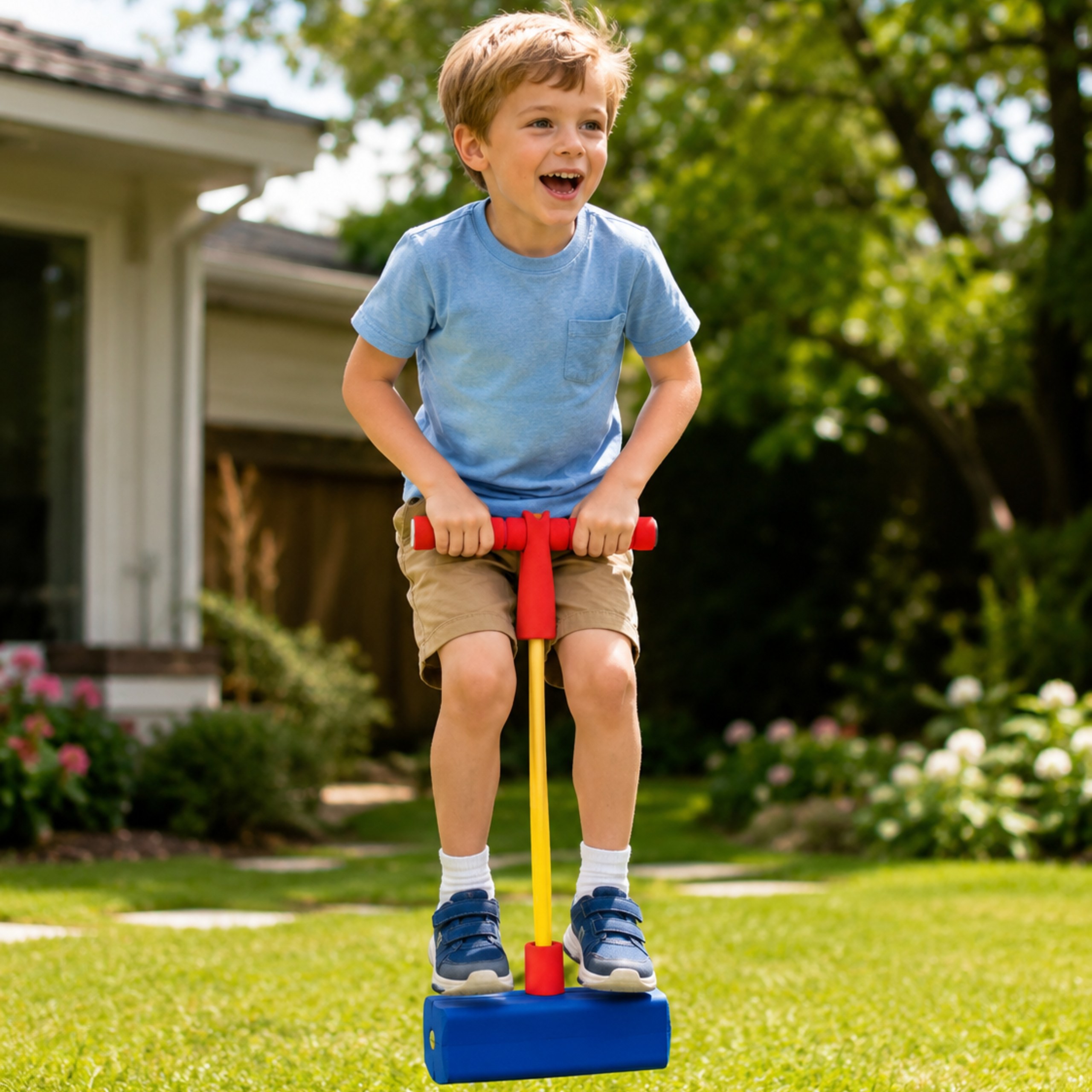 WOOPIE Foam Green Pogo Jumper for Kids for Jumping Balance Training - Slika 2