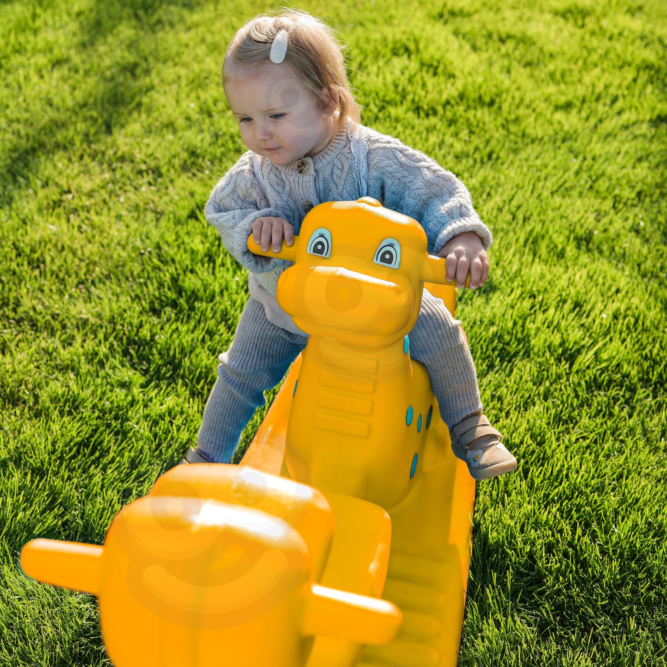 WOOPIE Multi-Person Dino Rocker Balance Swing Yellow - Slika 2
