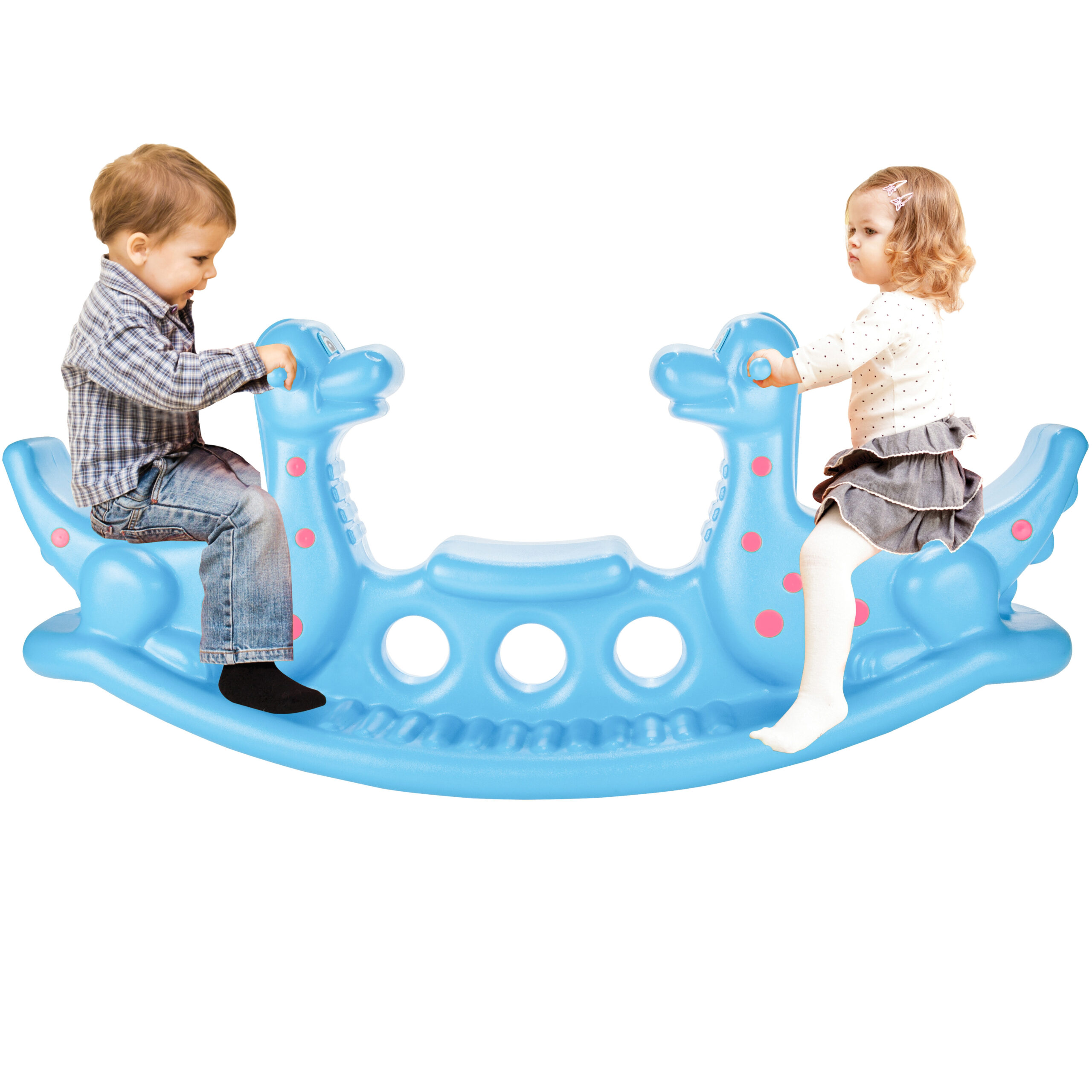 WOOPIE Dino Rocker Balance Swing Light Blue