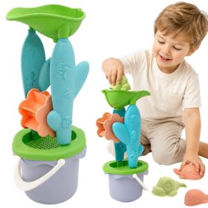 WOOPIE GREEN Set with Bucket and Spinning Wheel 5 pcs. Strainer and Molds