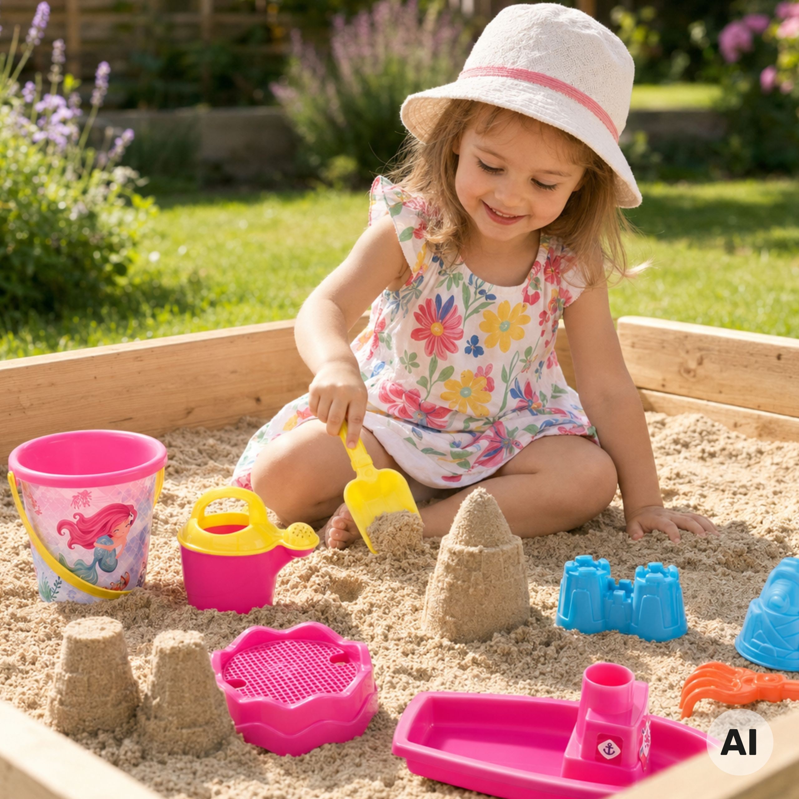 WOOPIE Sandbox Set with Boat and Bag Accessories 9 pcs Pink Beach - Slika 2
