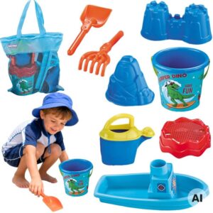 WOOPIE Sand Play Set with Boat and Bag Accessories 9 pcs Blue Beach
