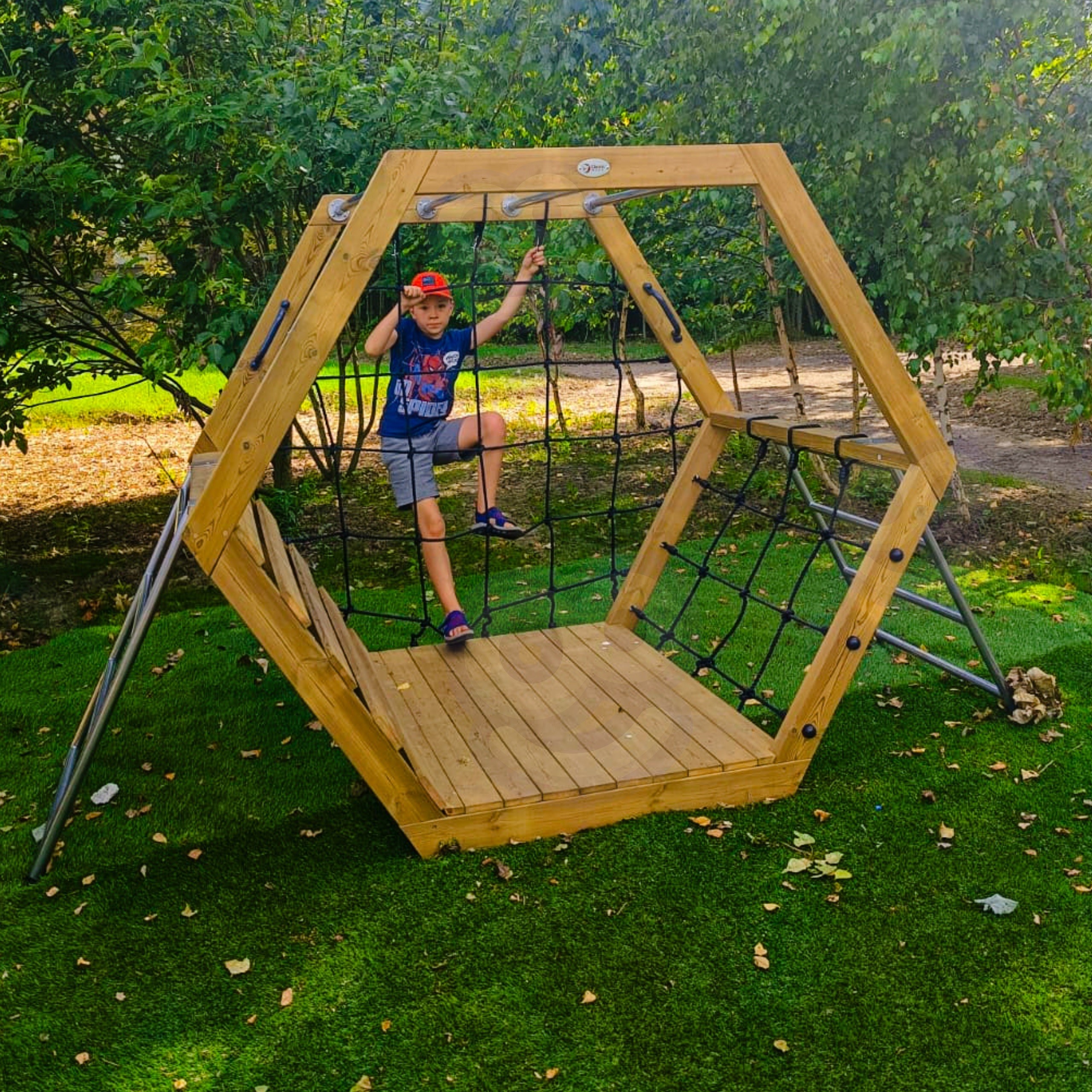 CLASSIC WORLD EDU Wooden Playground XXL Hexagonal Climbing Set - Slika 2