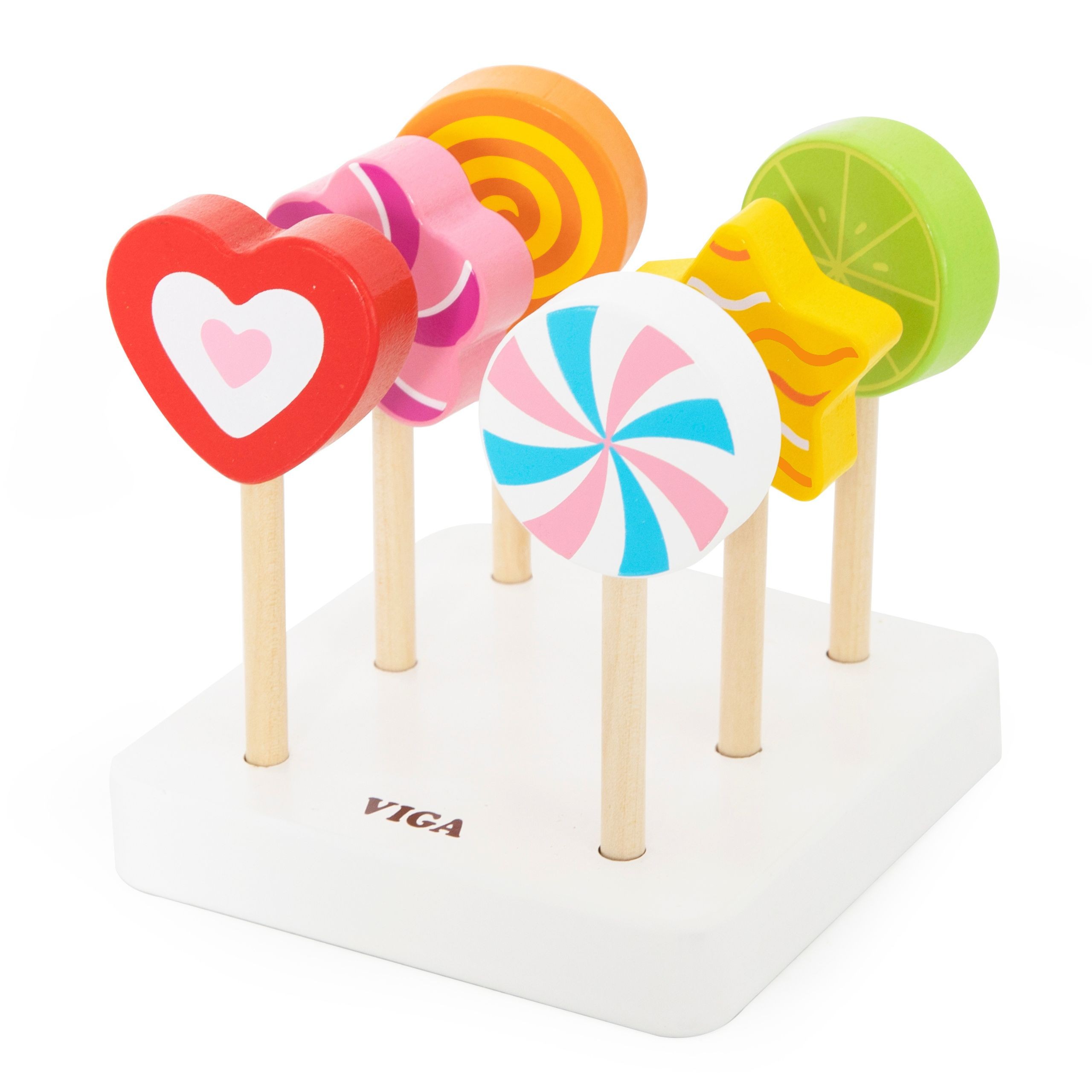 VIGA Wooden Lollipops Confectionery Shop Set of 6 for Children 18m+ - Slika 5