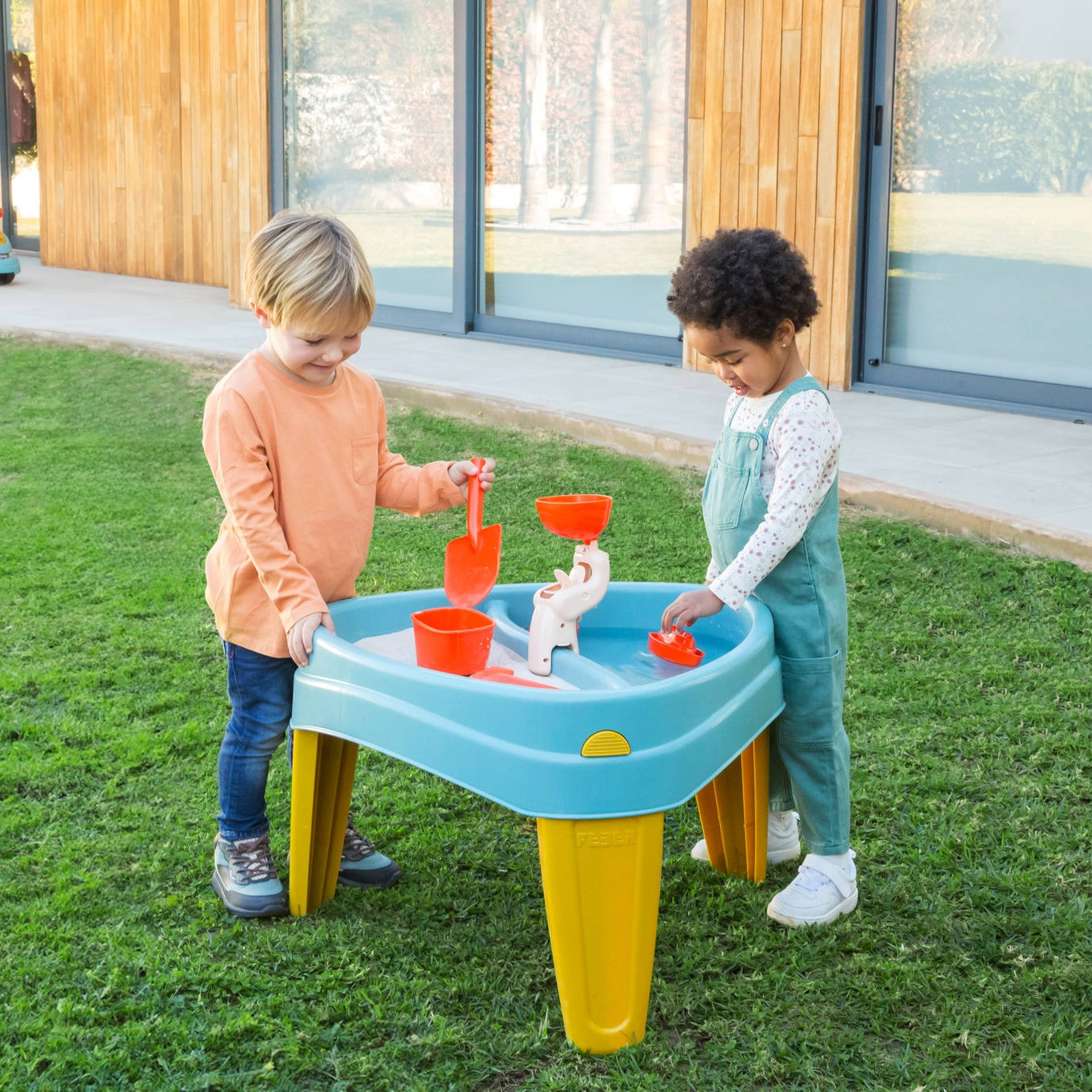 FEBER CASUAL 3in1 Water Table with Cover Sandbox Desk Picnic Table Accessories - Slika 2