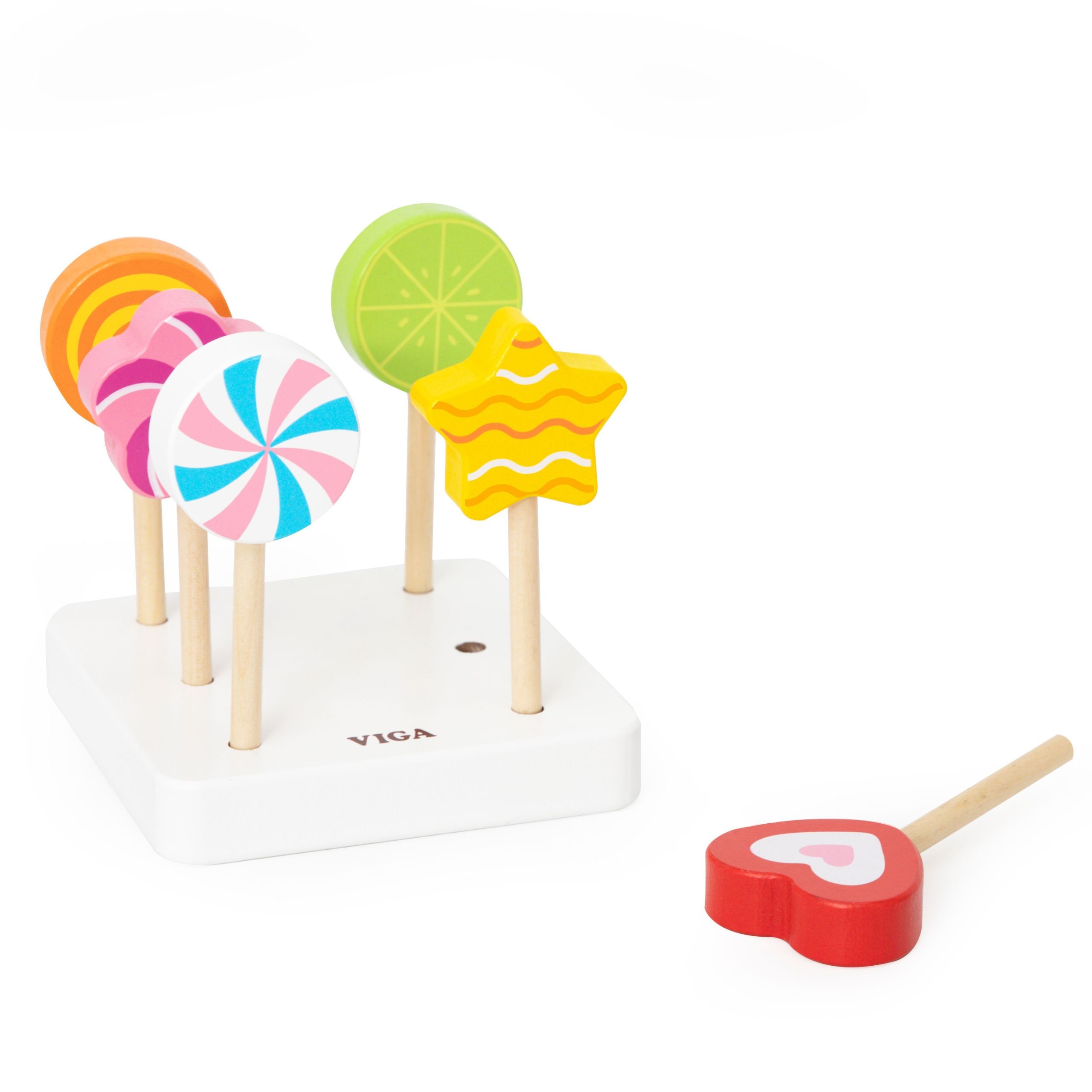 VIGA Wooden Lollipops Confectionery Shop Set of 6 for Children 18m+ - Slika 8