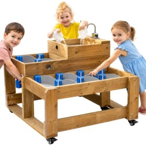 CLASSIC WORLD EDU Wooden Water Table XL Water Path Track with Dams