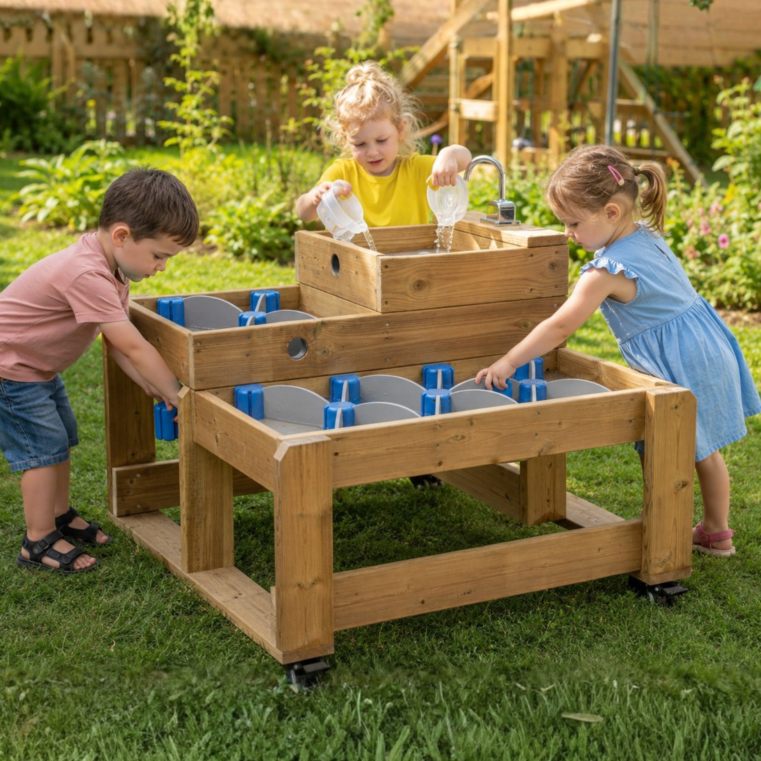 CLASSIC WORLD EDU Wooden Water Table XL Water Path Track with Dams - Slika 2
