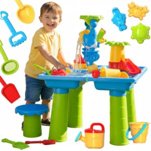 WOOPIE Water Table 2in1 Sandbox with Chair XL Aquapark 4-Pools 13 acc.