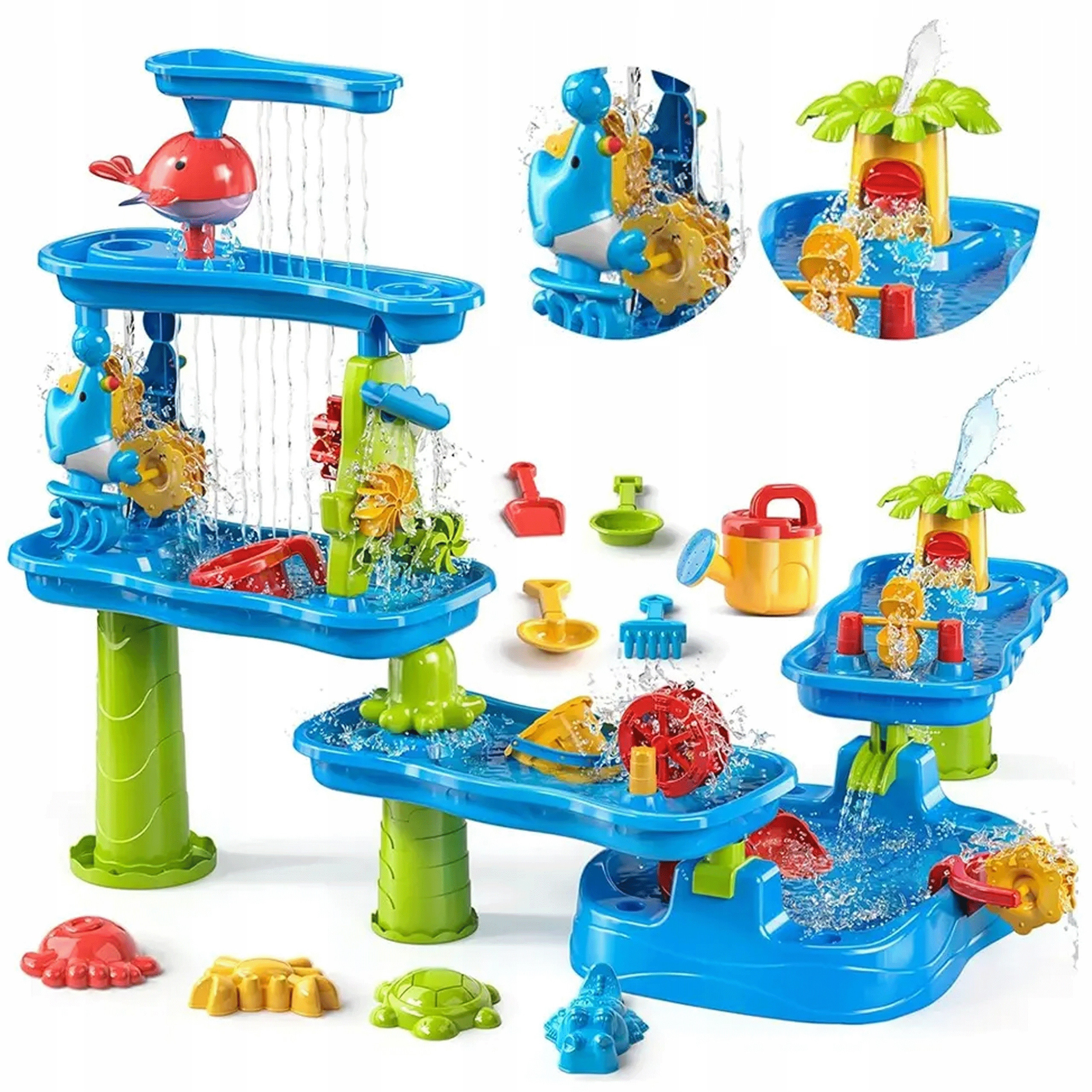 WOOPIE Huge Aquapark Water Table 6 in 1 Sandbox Waterfall Water Track 6-level Modular