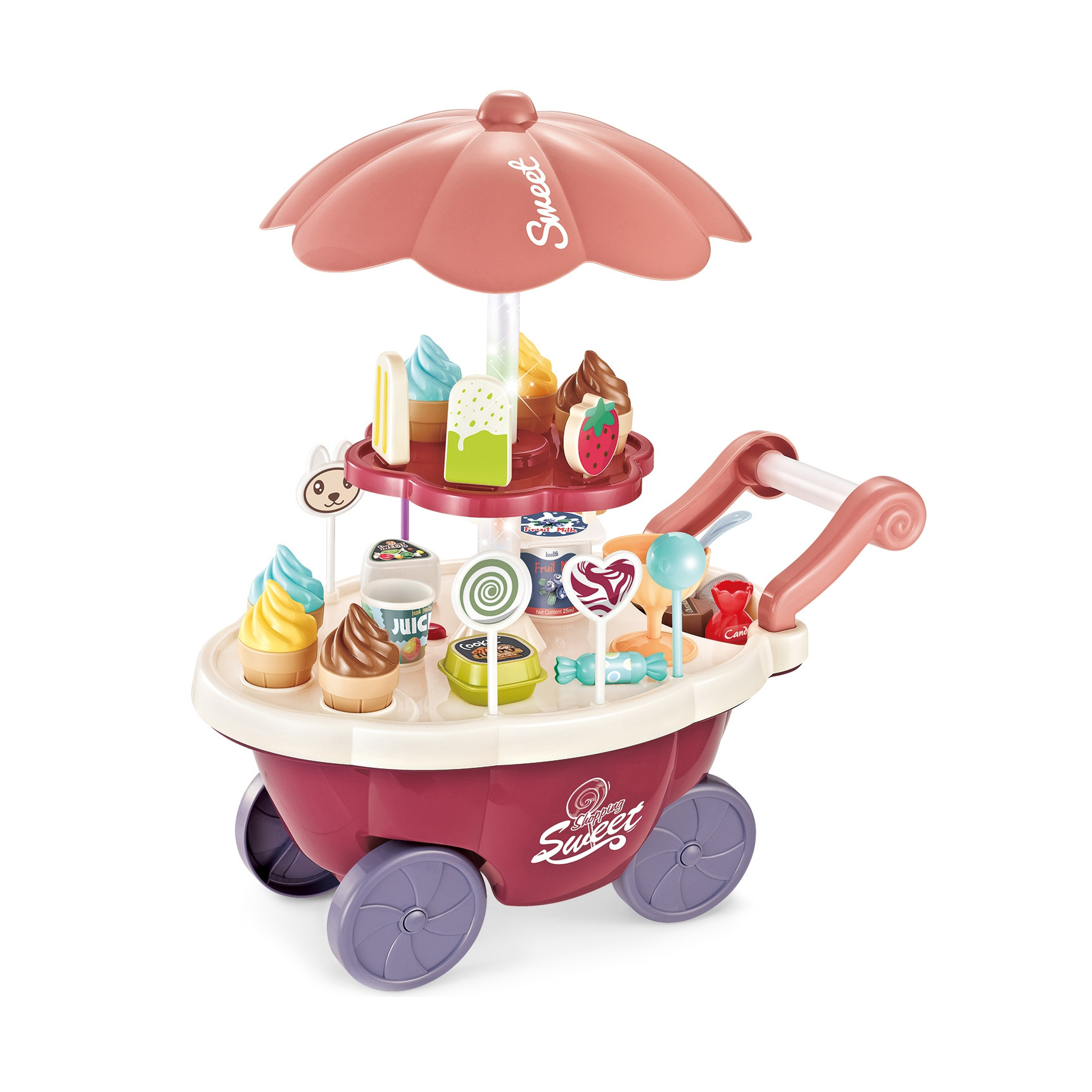 WOOPIE Food Truck Confectionery Trolley Ice Cream Sweets Stand Sound Light + 36 Accs - Slika 7