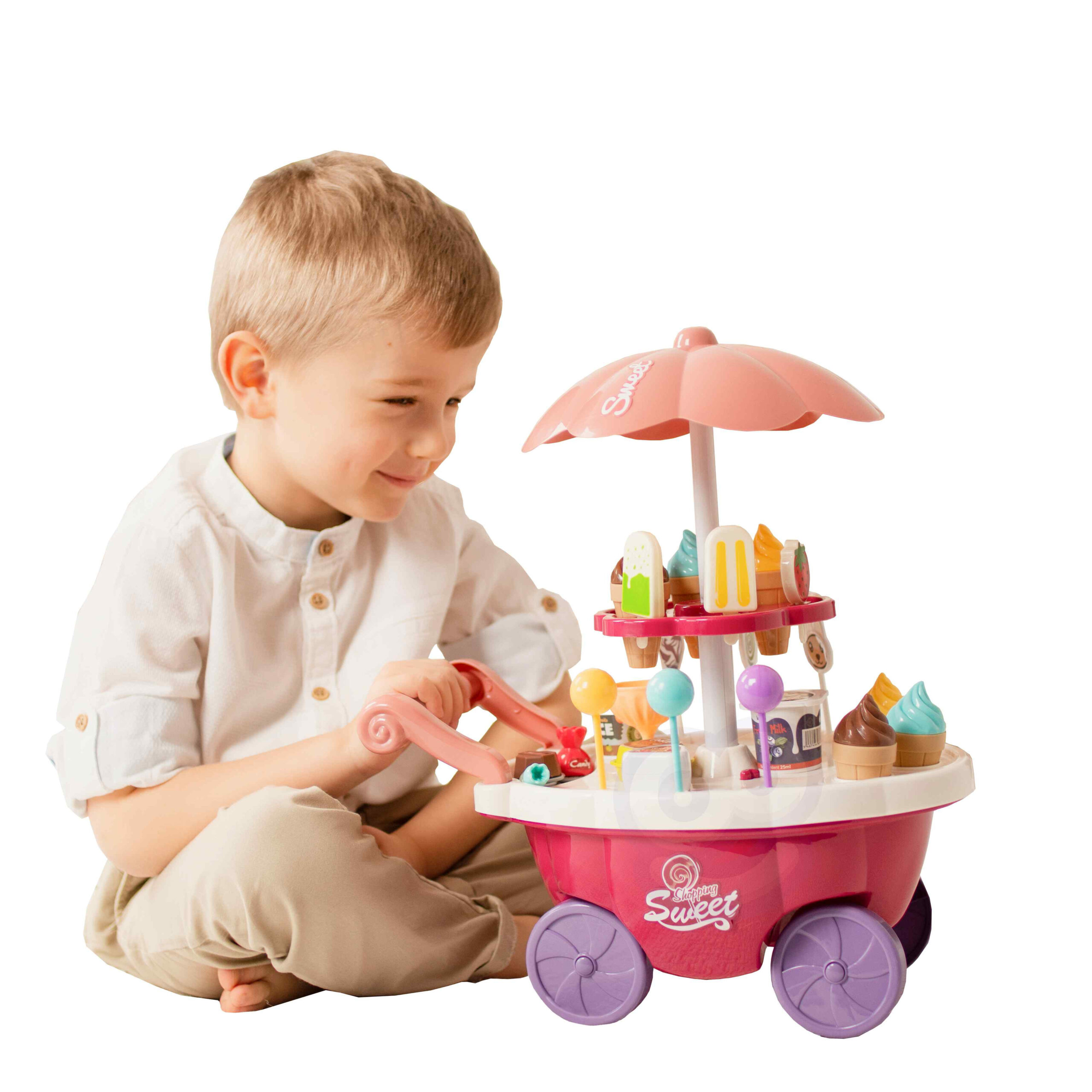 WOOPIE Food Truck Confectionery Trolley Ice Cream Sweets Stand Sound Light + 36 Accs - Slika 8