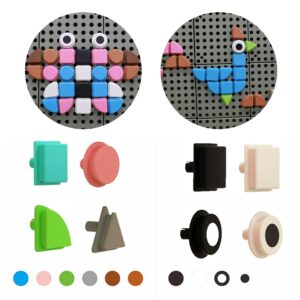 MASTERKIDZ Set of 64 Geometric Shaped Pegs for STEM Boards
